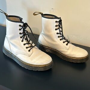 $29 men’s size 9 Dr Martens Classic White Leather Boots with Black Accents